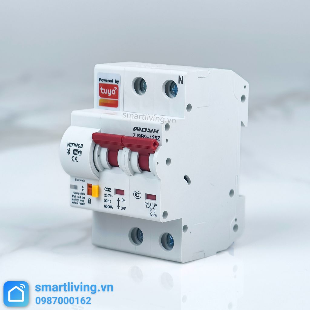 Aptomat CB thông minh Wifi Tuya 2P