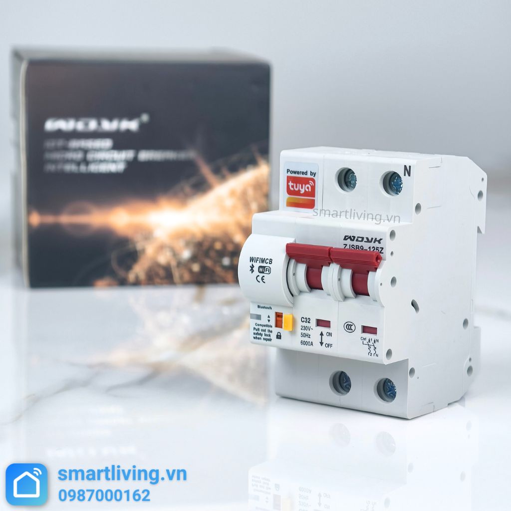Aptomat CB thông minh Wifi Tuya 2P