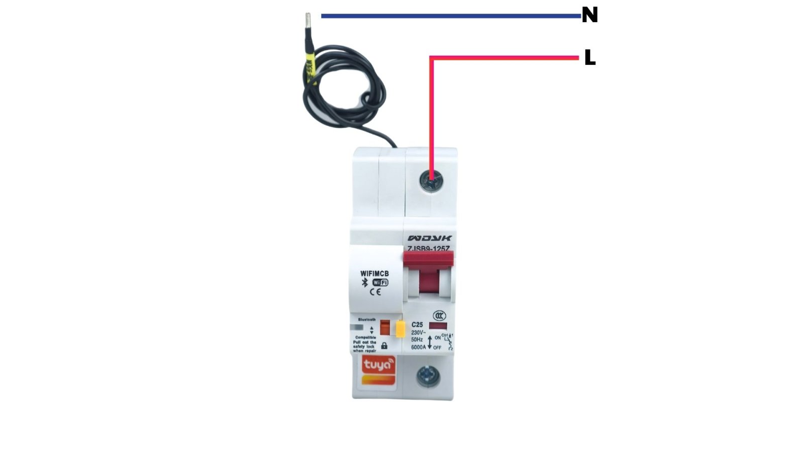 Aptomat CB thông minh Wifi Tuya đấu nối