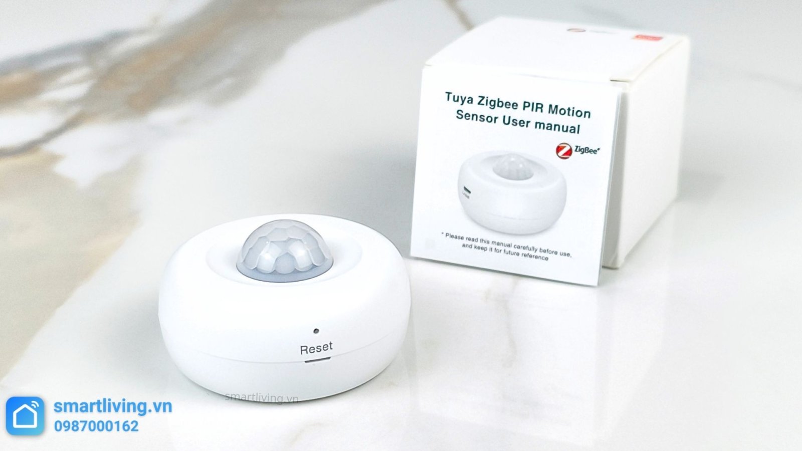 Cảm biến chuyển động tròn gắn trần Zigbee Tuya + hộp