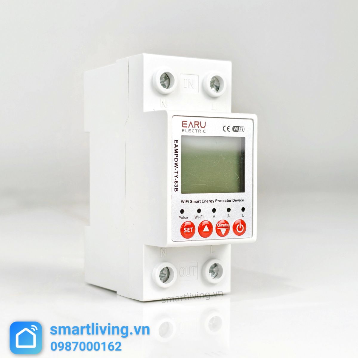 Công tơ điện tử Tuya Wifi 63A có bảo vệ quá dòng, thấp áp, cao áp 1 pha 63A