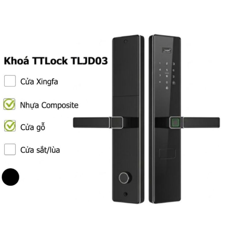 Khóa thông minh TTLock TLJD03 vân tay, cửa gỗ