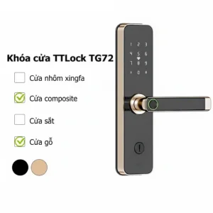 Khóa cửa gỗ mặt kính TT Lock TG72 Smart Lock