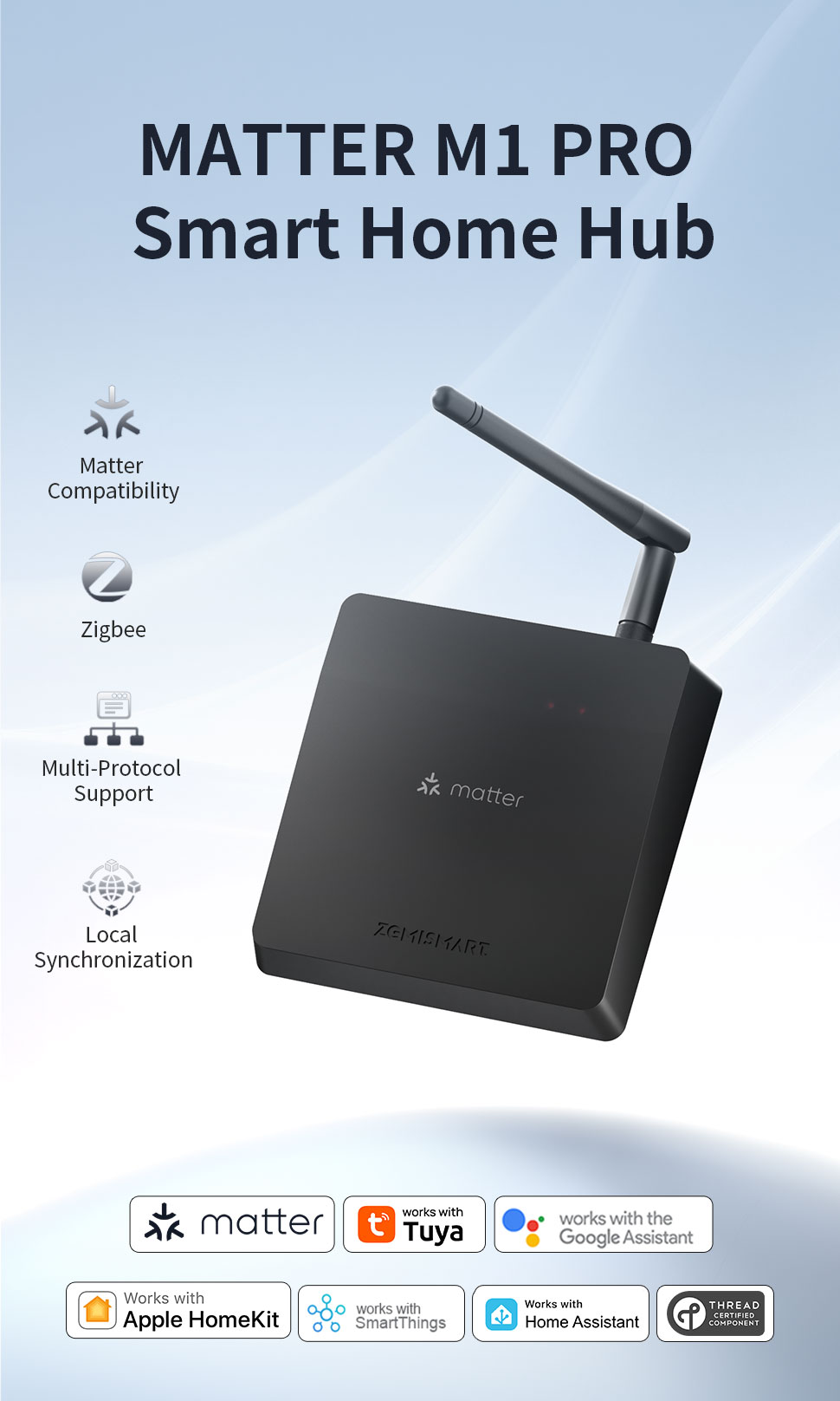 Trung tâm Hub Zigbee M1 Pro tương thích Matter Apple Homekit