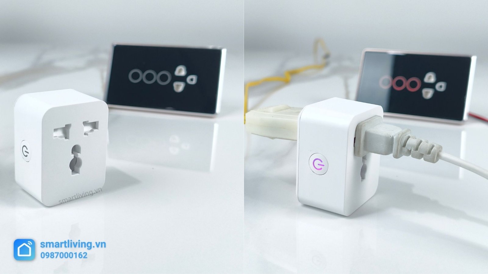 Ổ cắm đơn Tuya Wifi đo điện tiêu thụ cắm điện