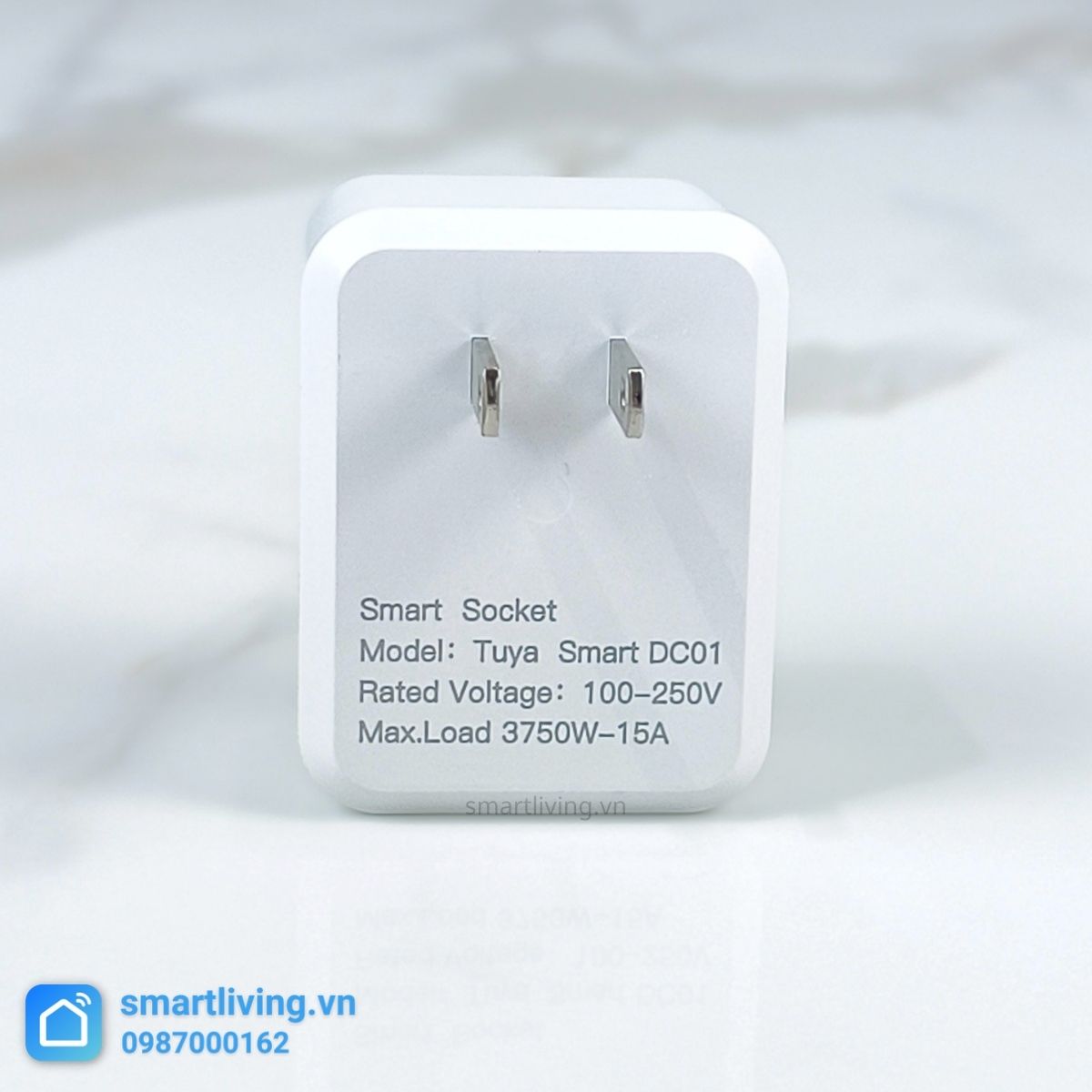 Ổ cắm đơn Tuya Wifi đo điện tiêu thụ mặt sau