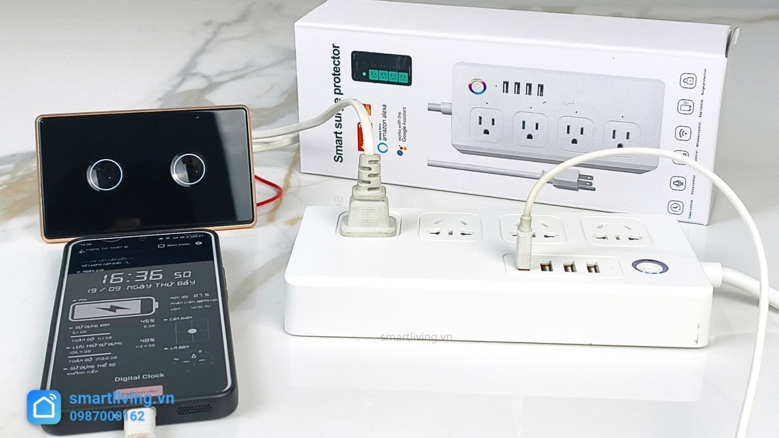 Ổ Cắm Kéo Dài 4 Cổng + 4 Cổng USB 1