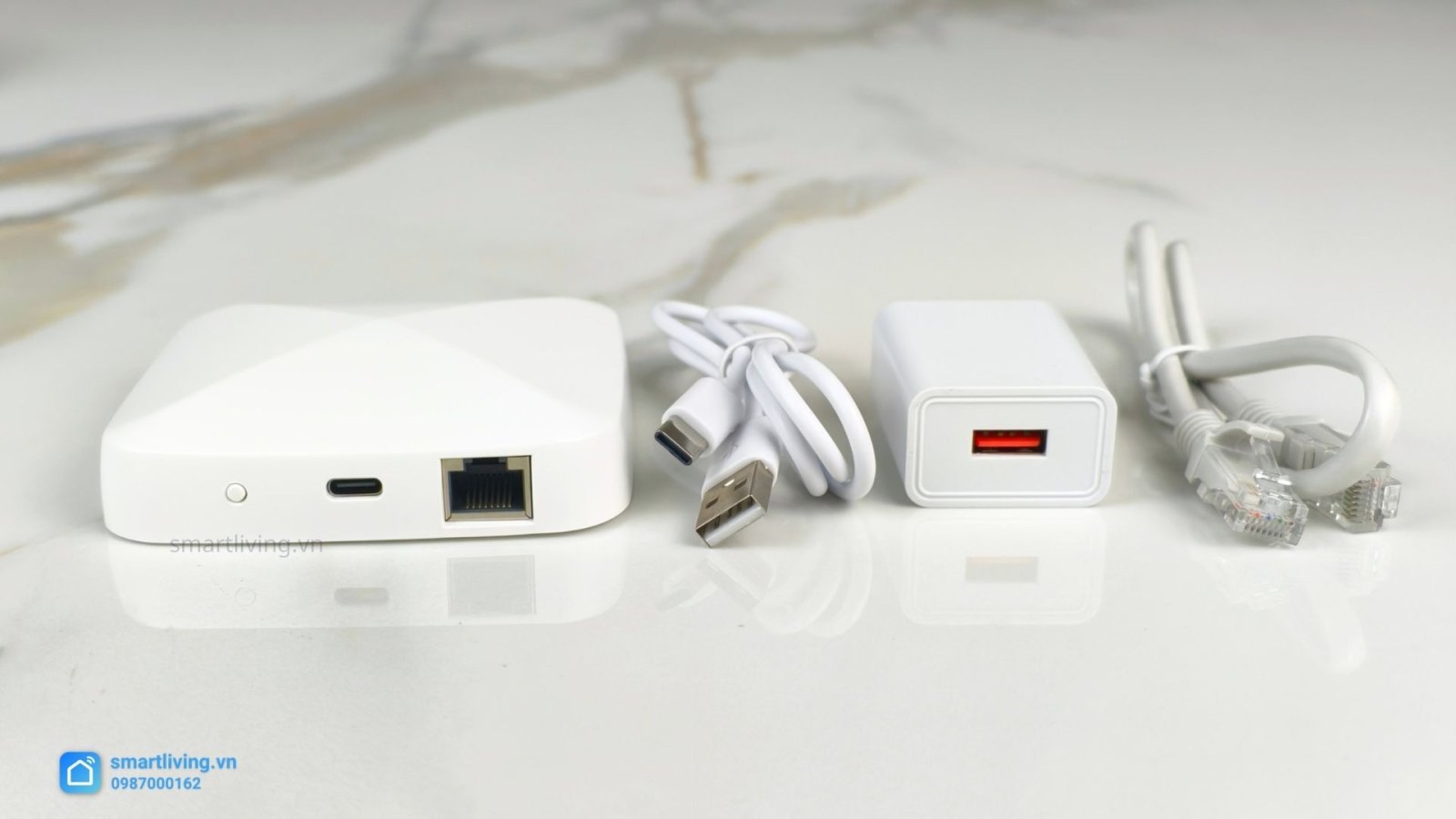 Trung tâm Hub LAN Zigbee Tuya. hub + sạc + cáp