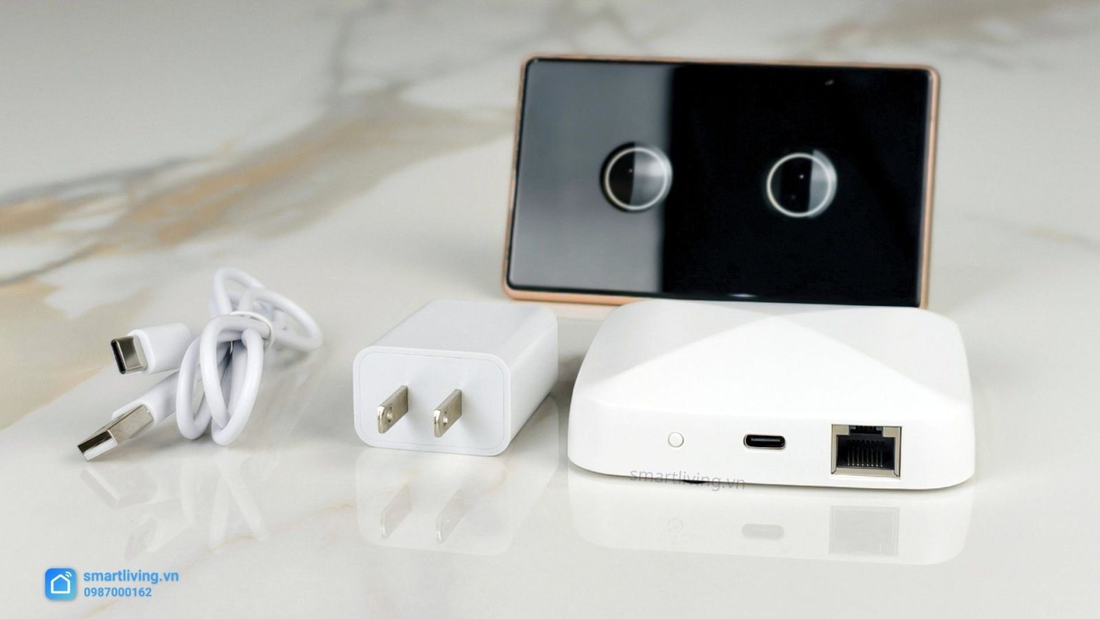 Trung tâm Hub LAN Zigbee Tuya. hub + sạc + ct